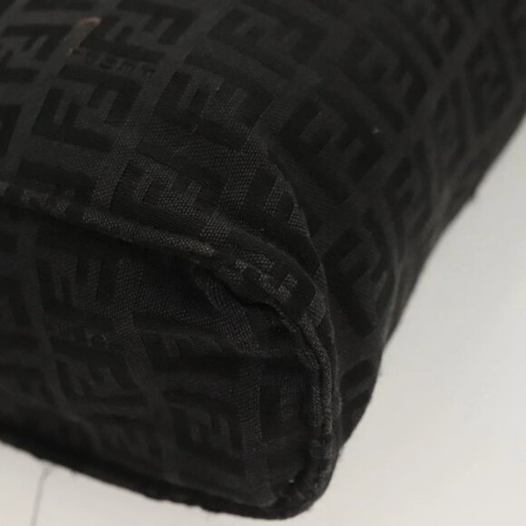 FENDI Zucchino Canvas Pouch Black Silver Auth - Picture 9 of 16